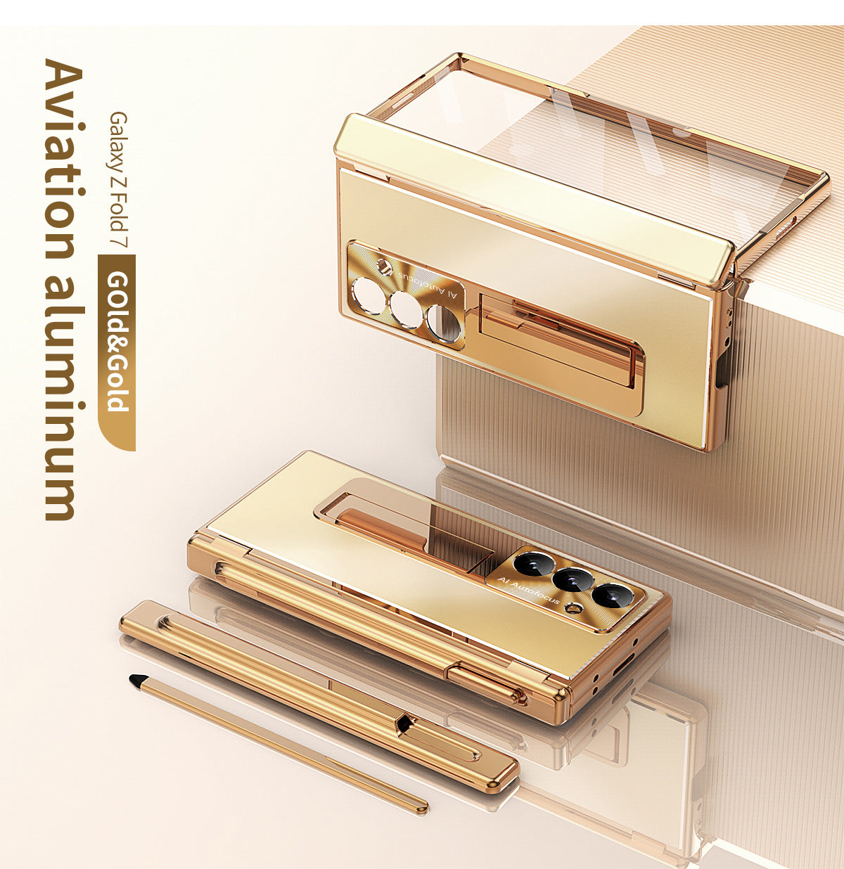 Aluminum Alloy Electroplating Shockproof Phone Case For Galaxy Z Fold 7/6/5/4/3