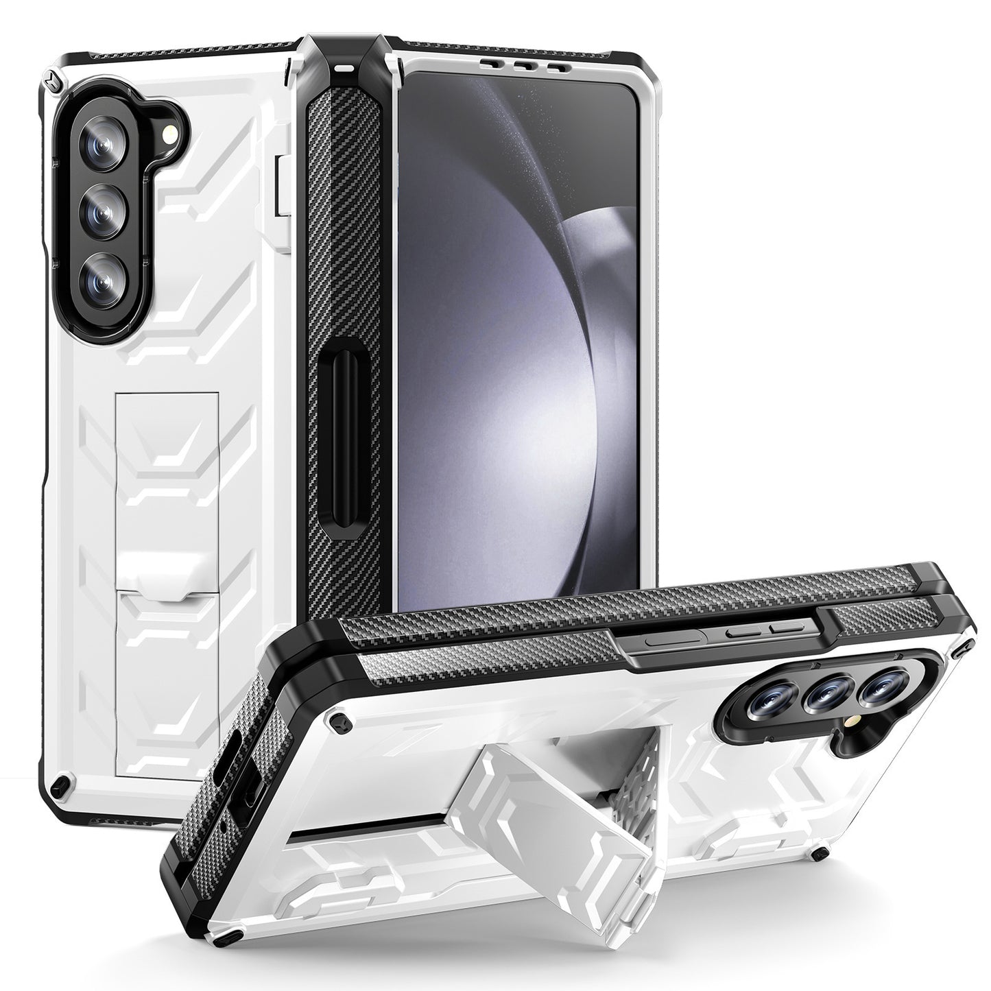 Double-Cover Mecha all-inclusive Rugged Phone Case For Samsung Galaxy Z Fold5 Fold4 Fold3 5G - mycasety2023 Mycasety