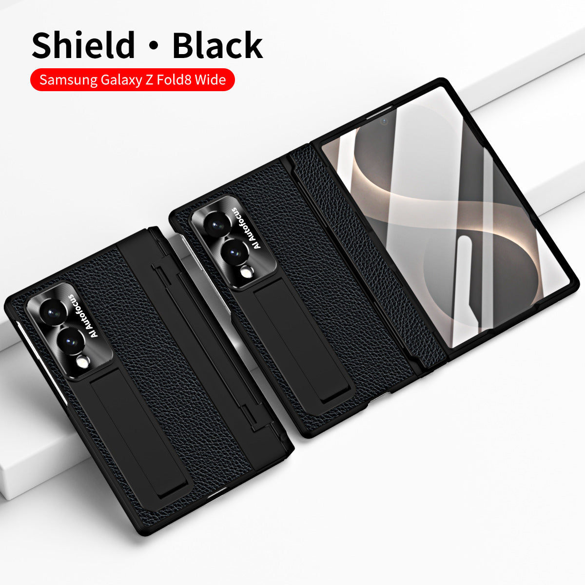 Luxury Leather Magnetic Bracket Shell Electroplated Phone Case With Screen Protector For Galaxy Z Fold 8/7/6/5/4/3 Wide Ultra