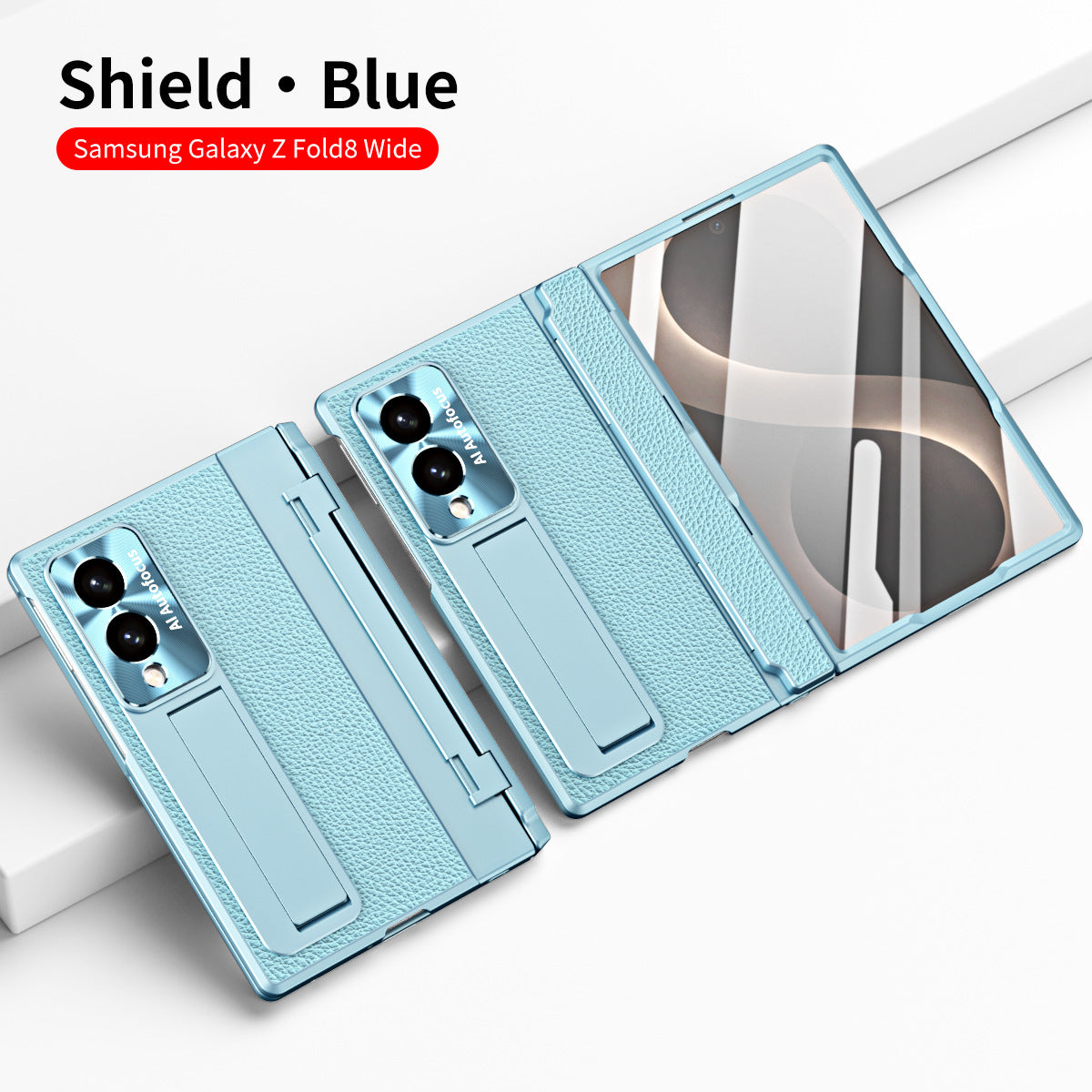 Luxury Leather Magnetic Bracket Shell Electroplated Phone Case With Screen Protector For Galaxy Z Fold 8/7/6/5/4/3 Wide Ultra