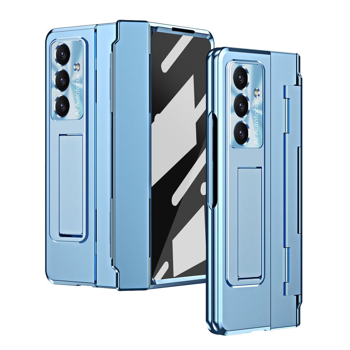 Golden Armor Hinge Magnetic Bracket Protective Phone Case With Front Protection Film For Galaxy Z Fold 7/6/5/4/3