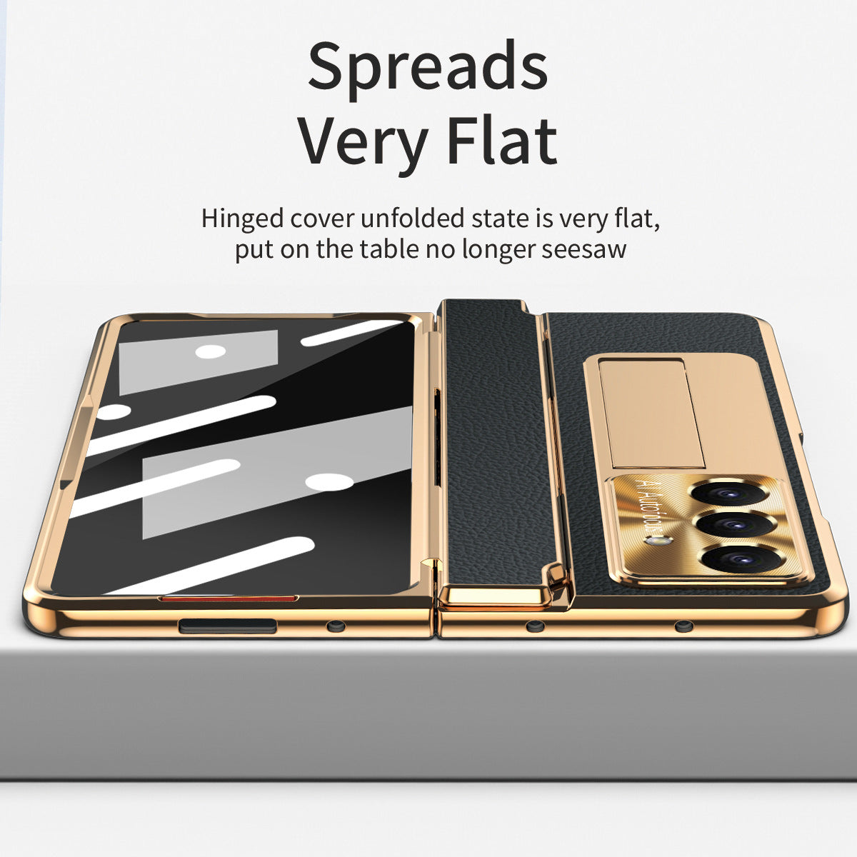 Luxury Leather Magnetic Bracket Shell Electroplated Phone Case For Galaxy Z Fold 7/6/5/4/3 With Back Screen Glass