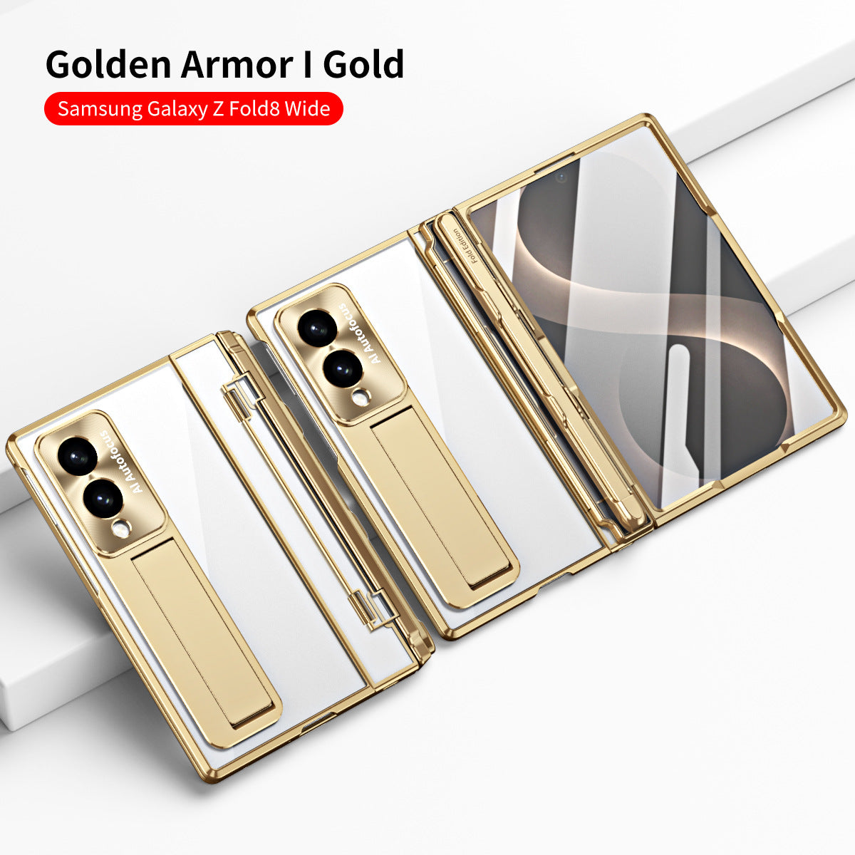 Armor Electroplated Shockproof Phone Case With Screen Protector For Galaxy Z Fold 8/7/6/5/4/3 Wide Ultra