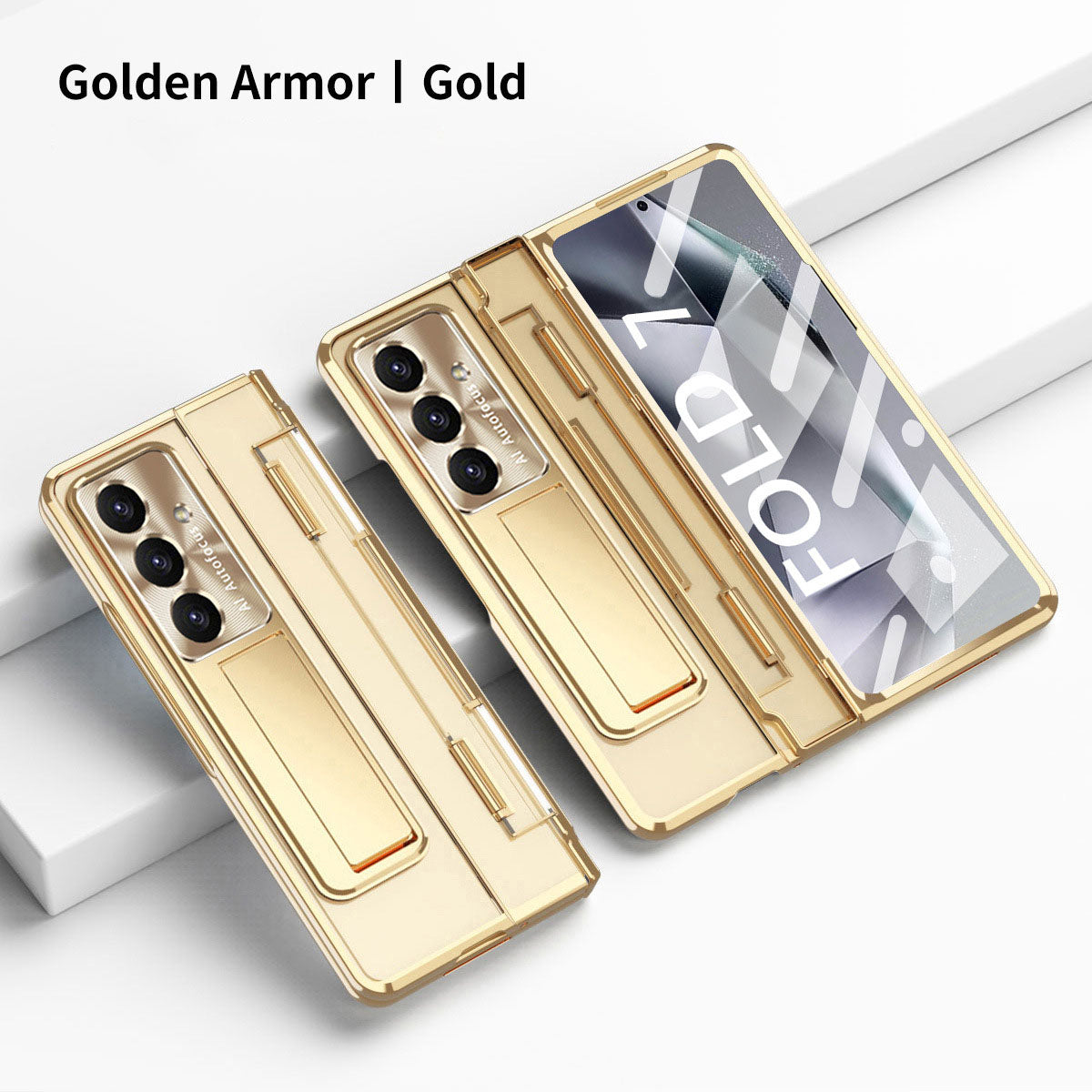 Armor Electroplated Shockproof Phone Case With Screen Protector For Galaxy Z Fold 7/6/5/4/3
