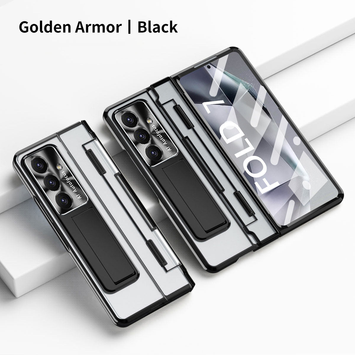 Armor Electroplated Shockproof Phone Case With Screen Protector For Galaxy Z Fold 7/6/5/4/3