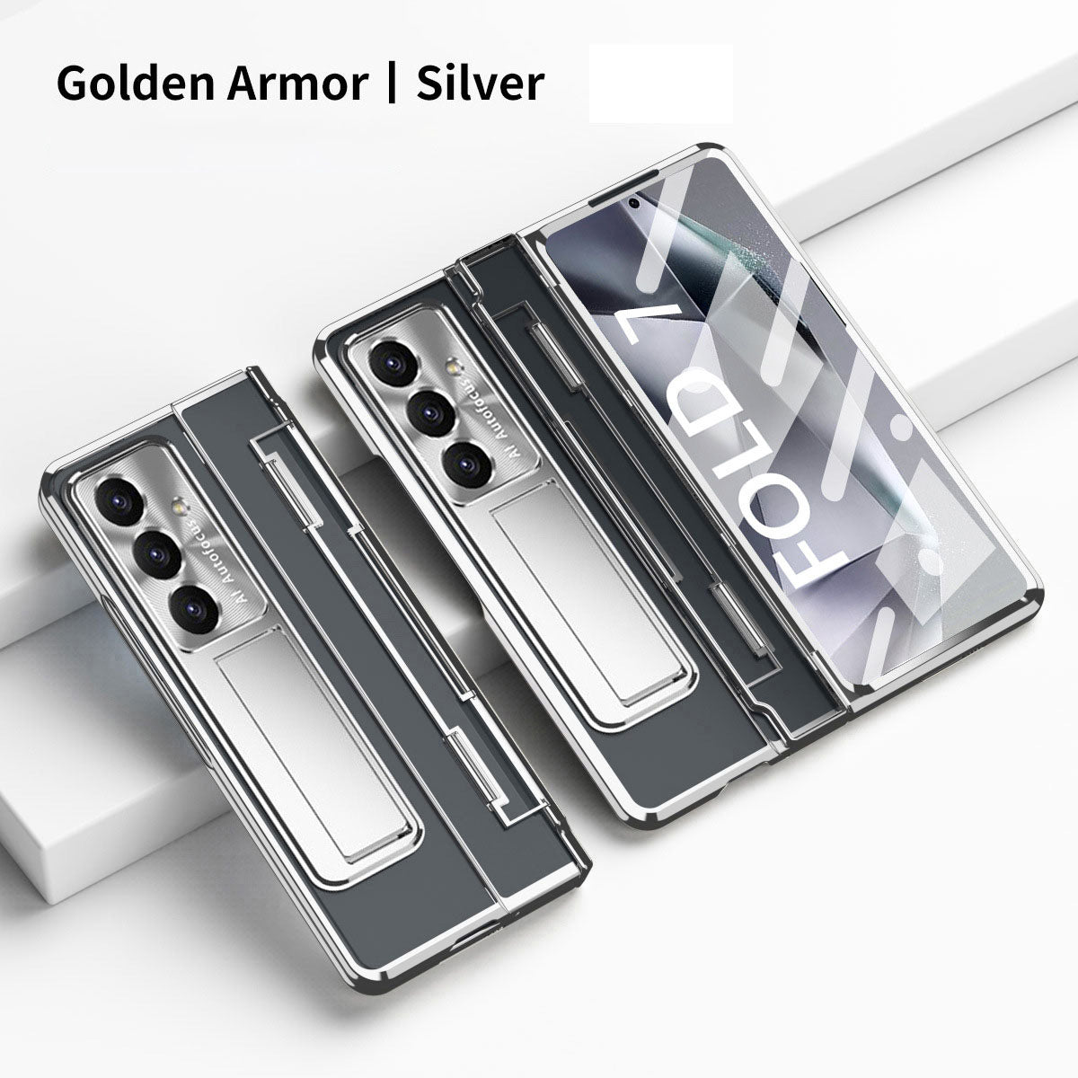 Armor Electroplated Shockproof Phone Case With Screen Protector For Galaxy Z Fold 7/6/5/4/3