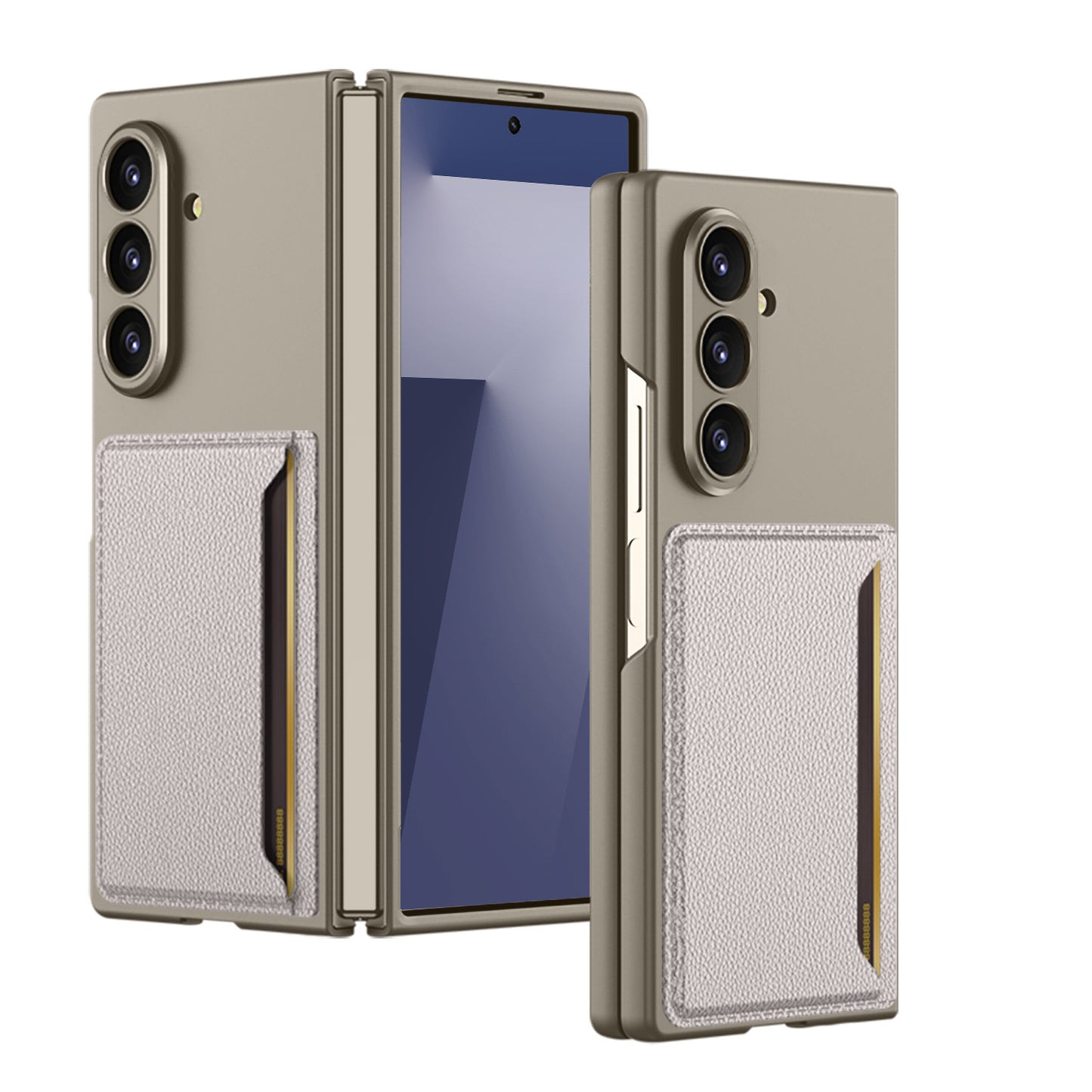 Business-style Protective Phone Case With Card Holder For Galaxy Z Fold 7/6