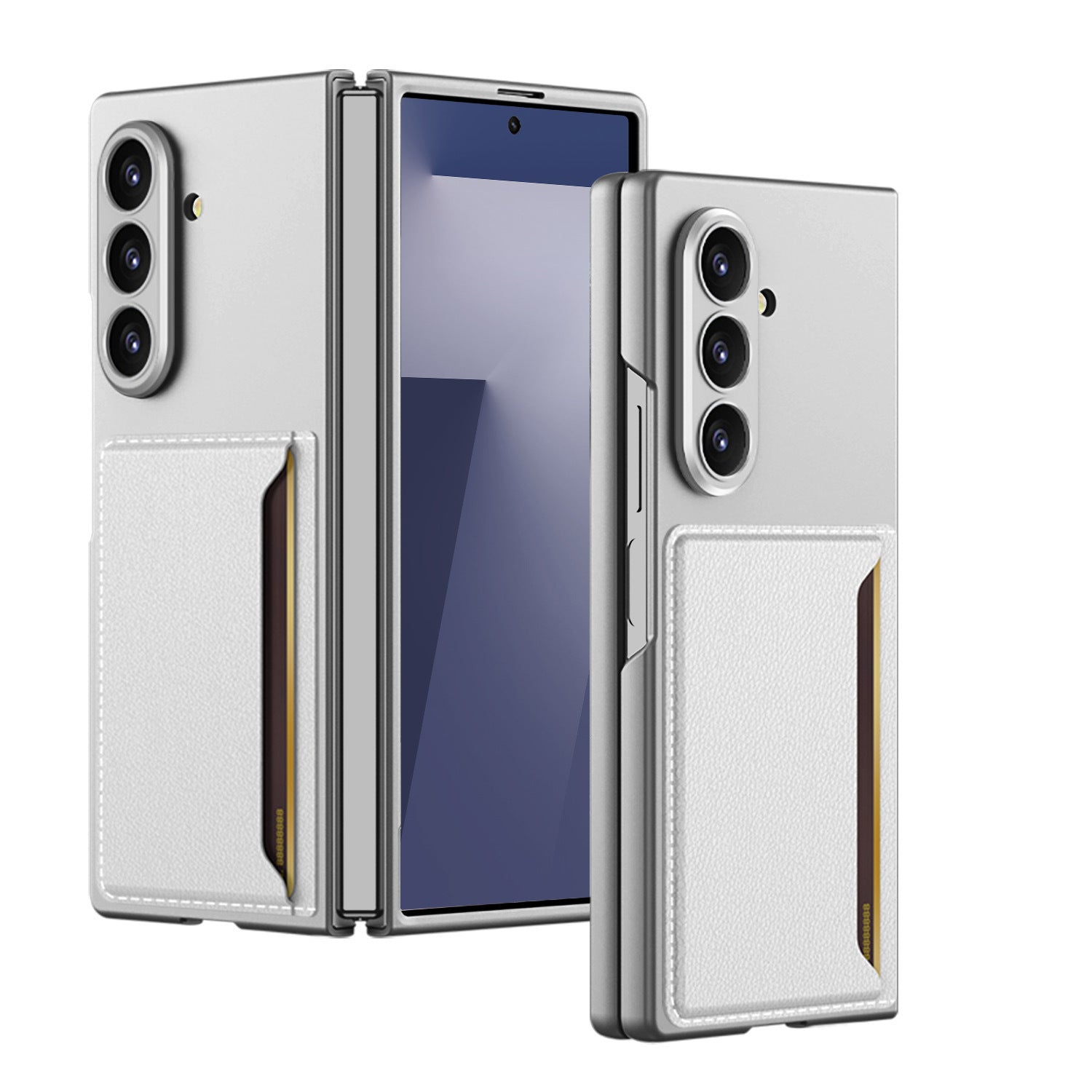 Business-style Protective Phone Case With Card Holder For Galaxy Z Fol ...