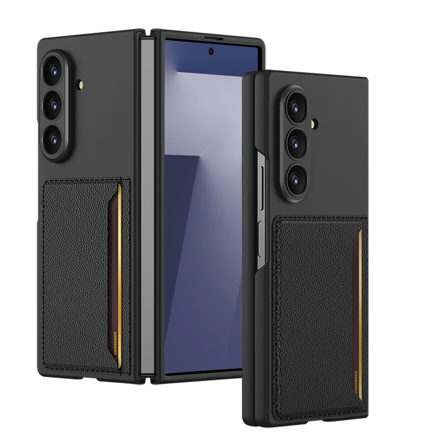 Business-style Protective Phone Case With Card Holder For Galaxy Z Fold 7/6
