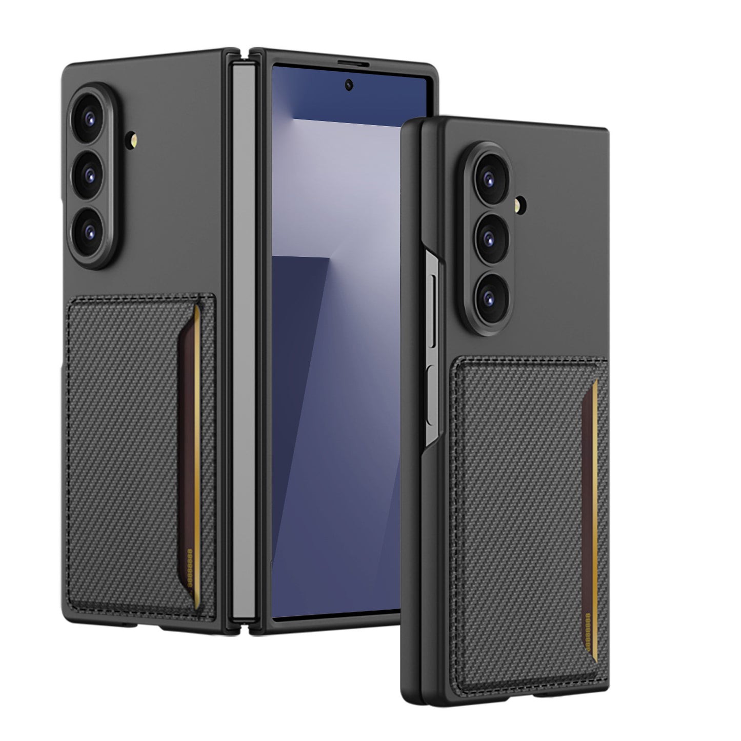 Business-style Protective Phone Case With Card Holder For Galaxy Z Fold 7/6