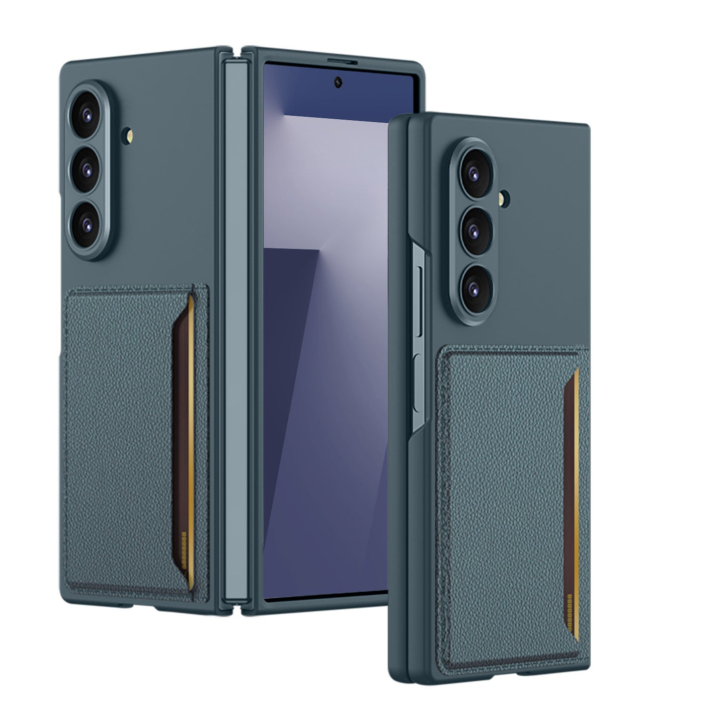 Business-style Protective Phone Case With Card Holder For Galaxy Z Fold 7/6