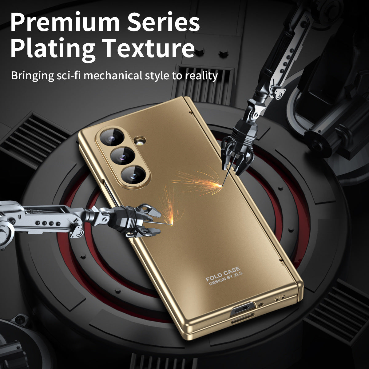 Electroplating Shockproof Phone Case With Back Screen Protector Film For Galaxy Z Fold 7/6/5/4/3