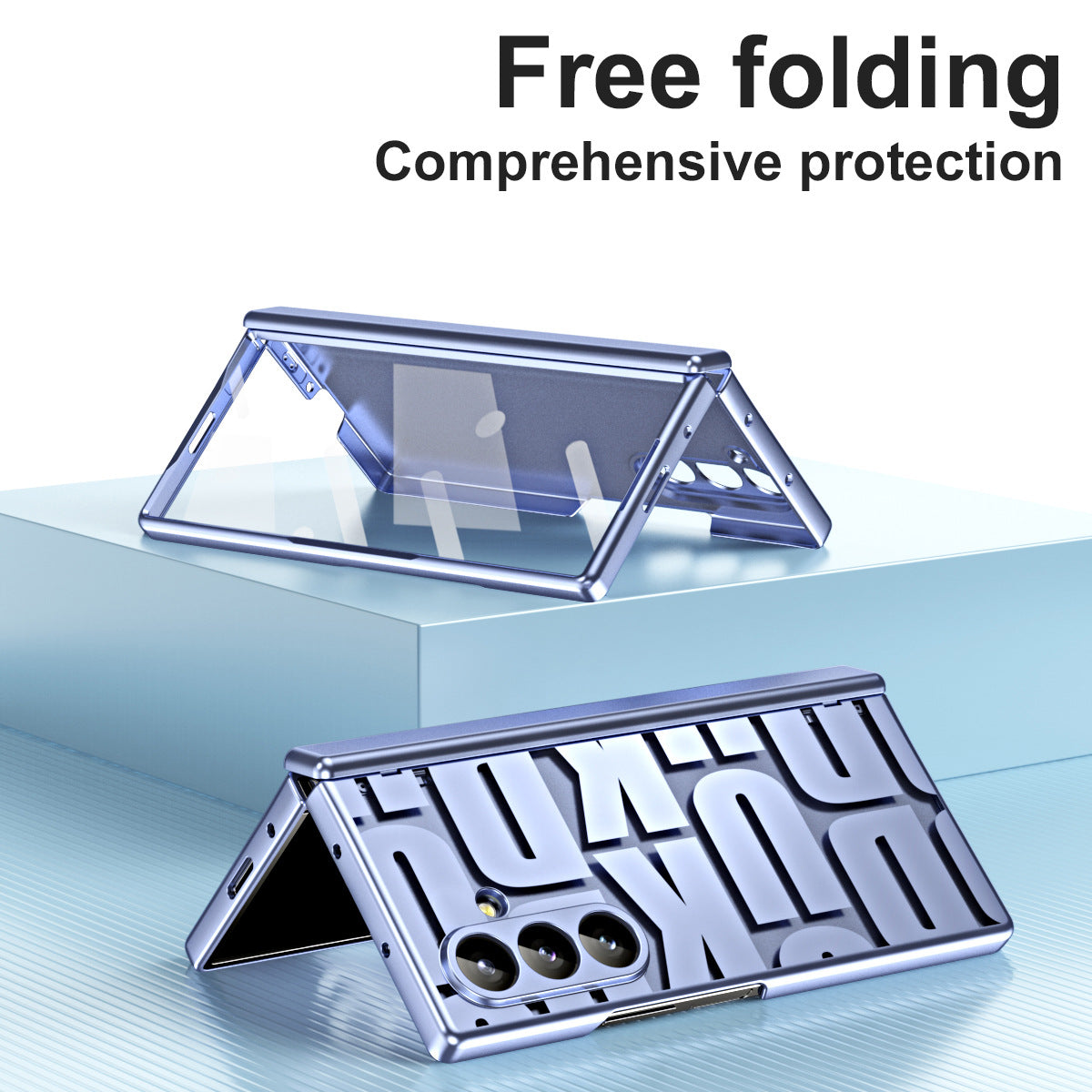 Trend Design Phantom Plating Hinge Protection Phone Case With Screen Film For Galaxy Z Fold 7/6/5/4/3