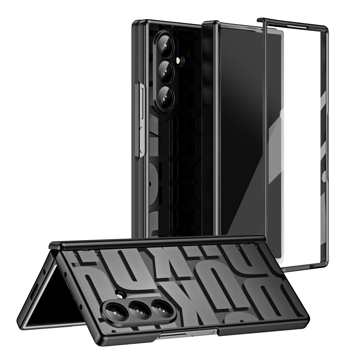 Trend Design Phantom Plating Hinge Protection Phone Case With Screen Film For Galaxy Z Fold 7/6/5/4/3