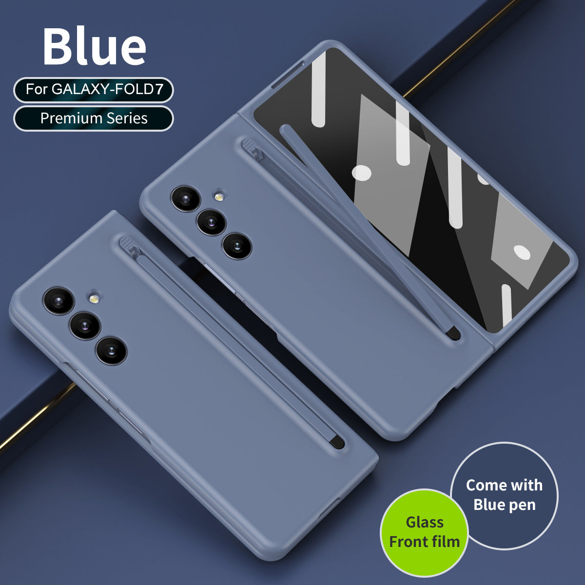 Anti-fall Protective Phone Case With Pen Tray Shell and Film For Galaxy Z Fold 7/6/5/4/3