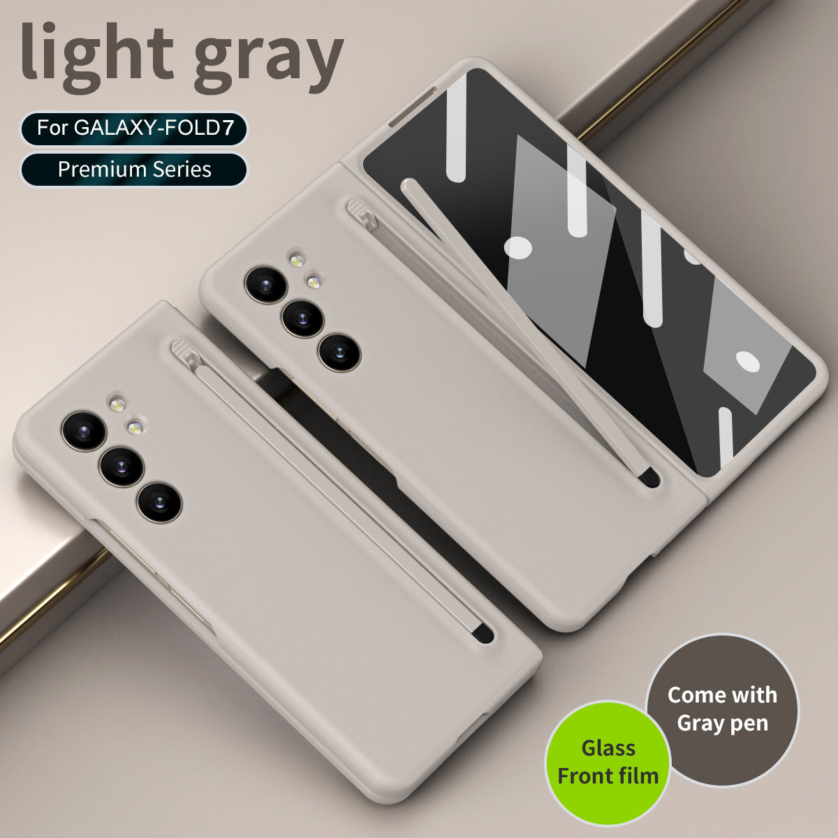 Anti-fall Protective Phone Case With Pen Tray Shell and Film For Galaxy Z Fold 7/6/5/4/3