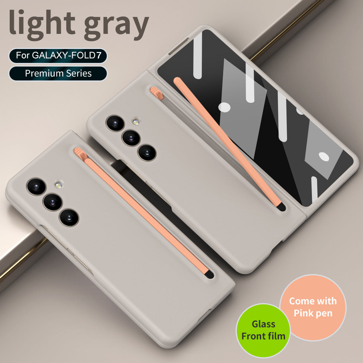 Anti-fall Protective Phone Case With Pen Tray Shell and Film For Galaxy Z Fold 7/6/5/4/3