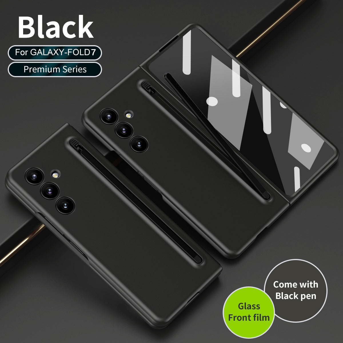 Anti-fall Protective Phone Case With Pen Tray Shell and Film For Galaxy Z Fold 7/6/5/4/3