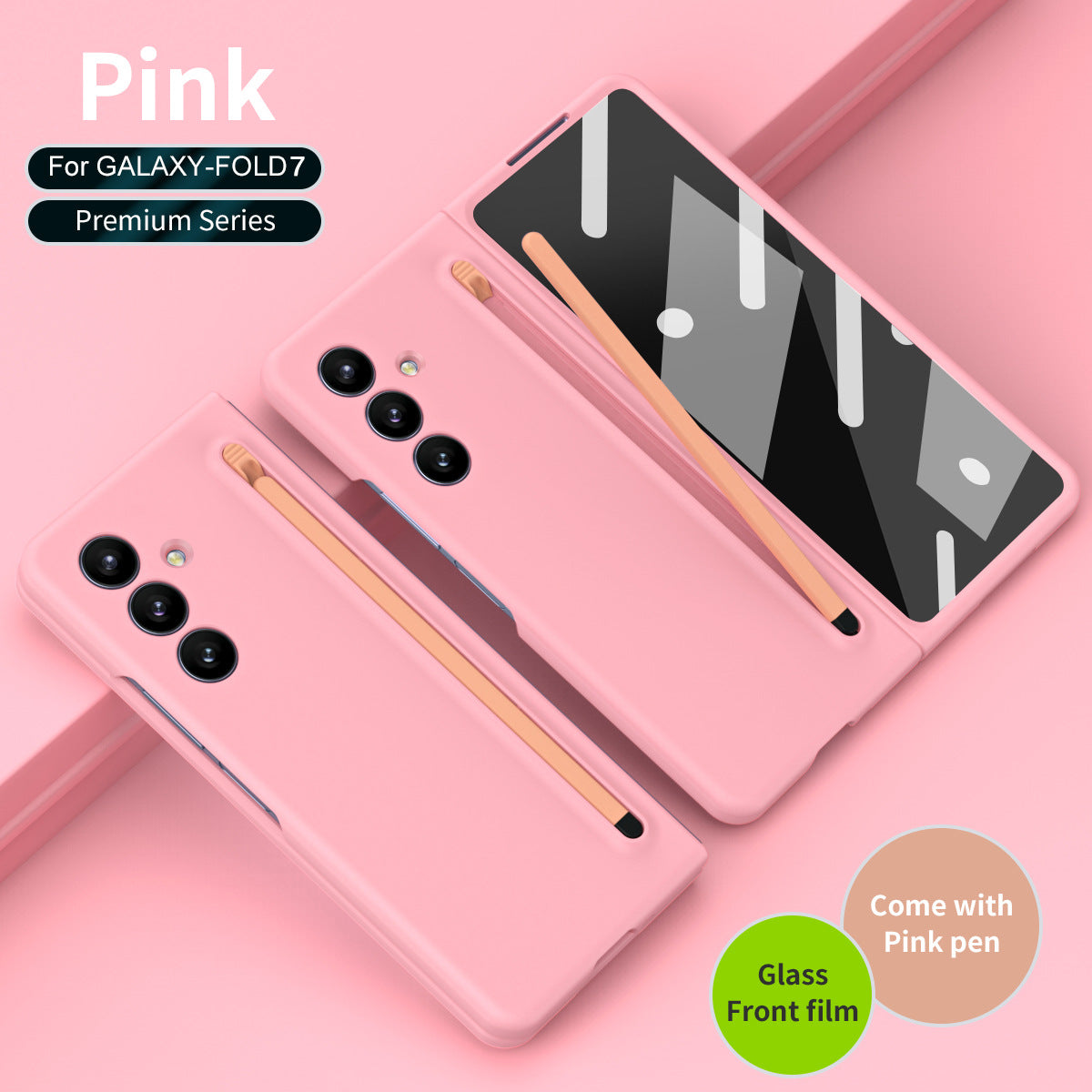 Anti-fall Protective Phone Case With Pen Tray Shell and Film For Galaxy Z Fold 7/6/5/4/3