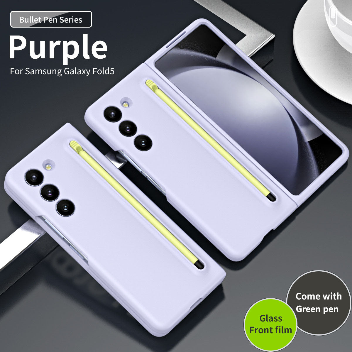 Anti-fall Protective Phone Case With Pen Tray Shell and Film For Samsung Galaxy Z Fold5 Fold4 Fold3 - mycasety2023 Mycasety