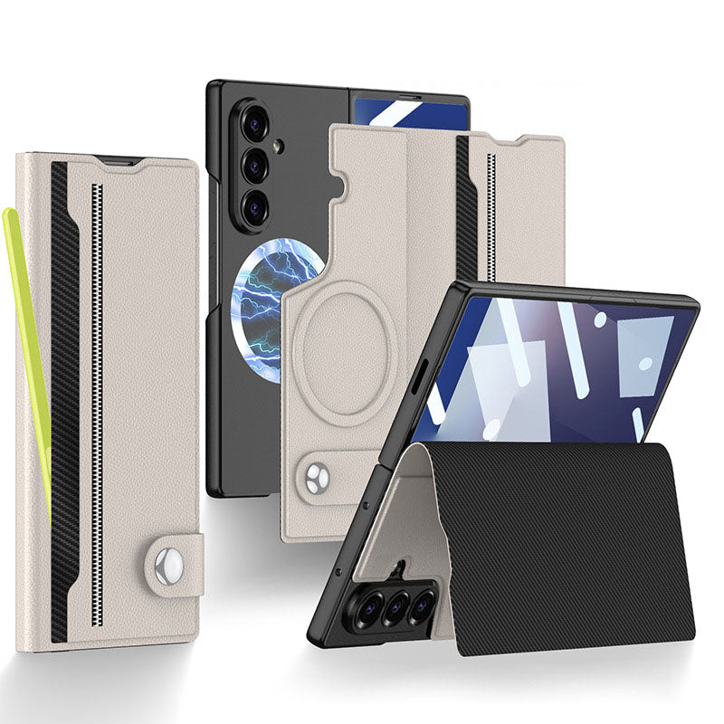 Magnetic Flip Leather Cover Card Holder Anti-Fall Shockproof Phone Case For Galaxy Z Fold 7/6/5