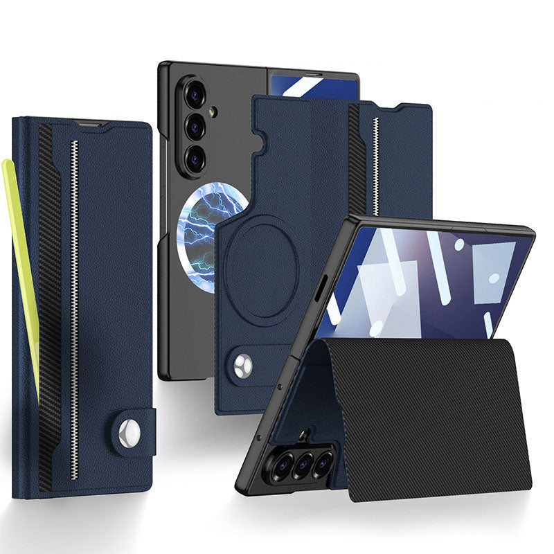 Magnetic Flip Leather Cover Card Holder Anti-Fall Shockproof Phone Case For Galaxy Z Fold 7/6/5