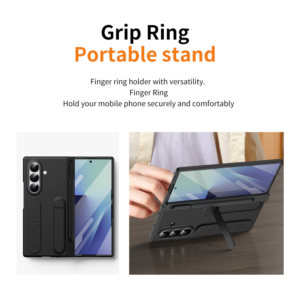 Hinge Pen Box Shockproof Phone Case With Screen Protector & Wristband Holder For Galaxy Z Fold 7/6/5/4/3