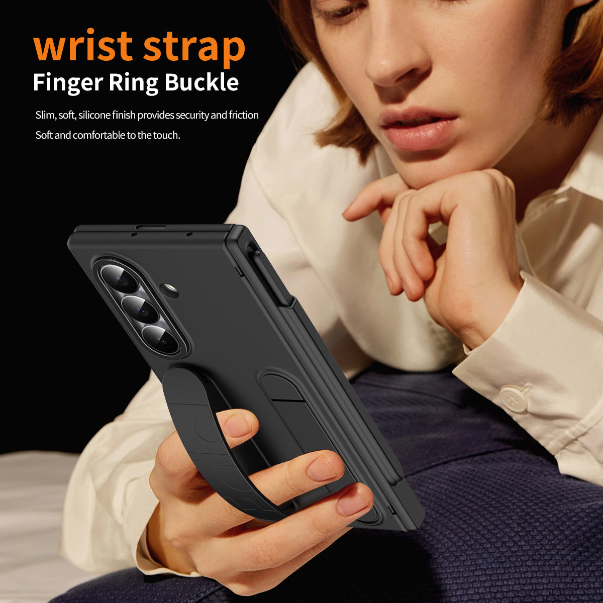Hinge Pen Box Shockproof Phone Case With Screen Protector & Wristband Holder For Galaxy Z Fold 7/6/5/4/3