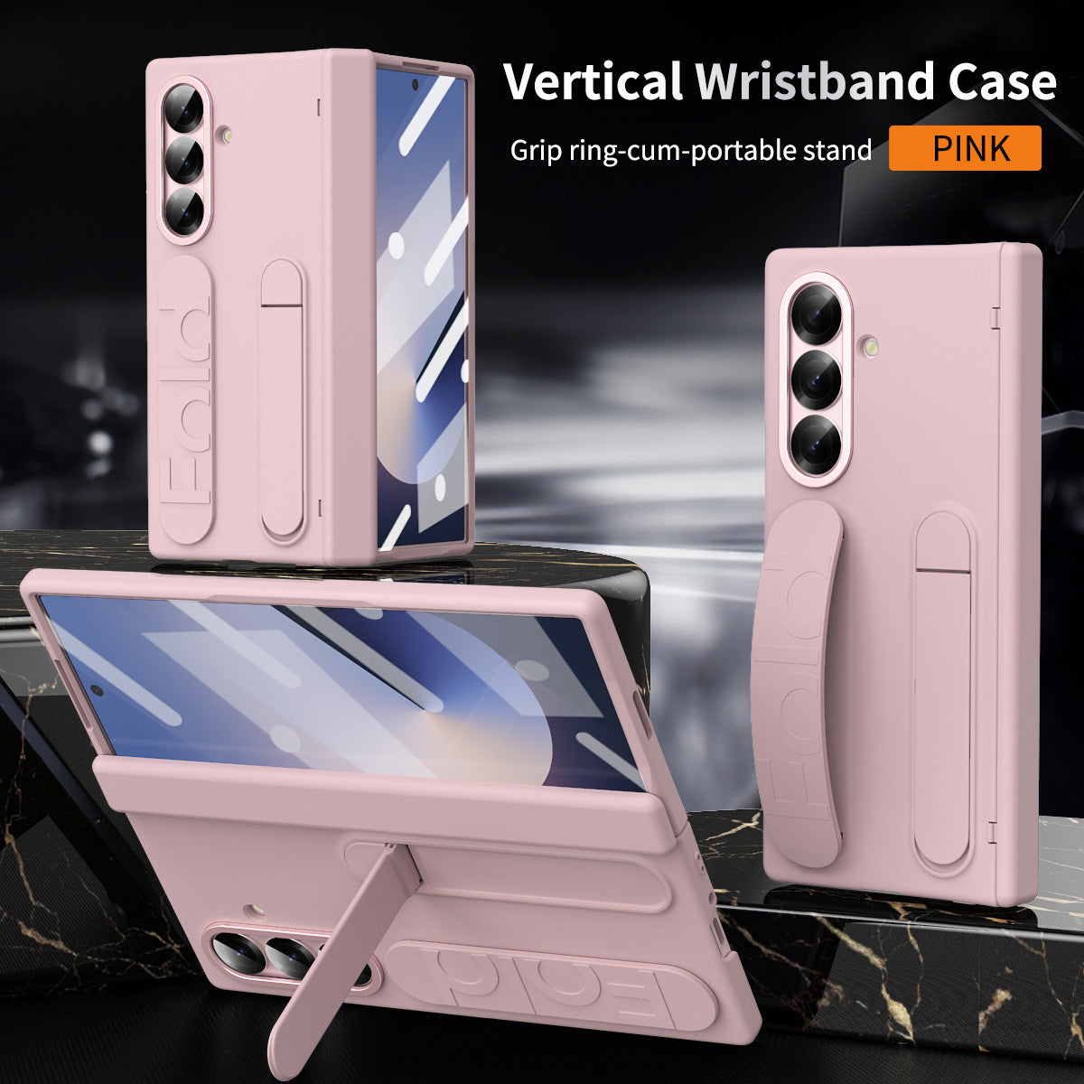 Wristband Holder Hinge Shockproof Phone Case With Screen Protector For Galaxy Z Fold 7/6/5/4/3