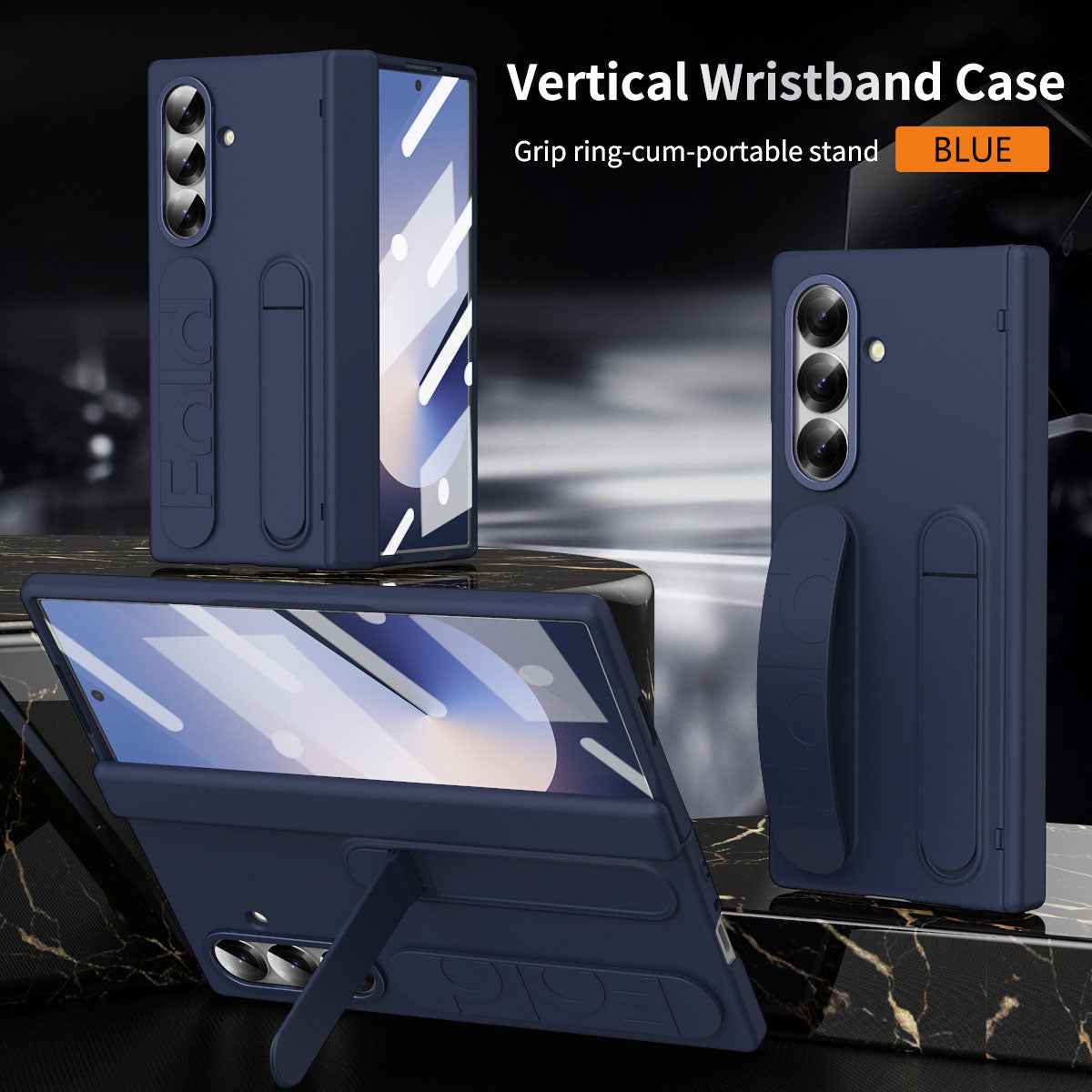 Wristband Holder Hinge Shockproof Phone Case With Screen Protector For Galaxy Z Fold 7/6/5/4/3