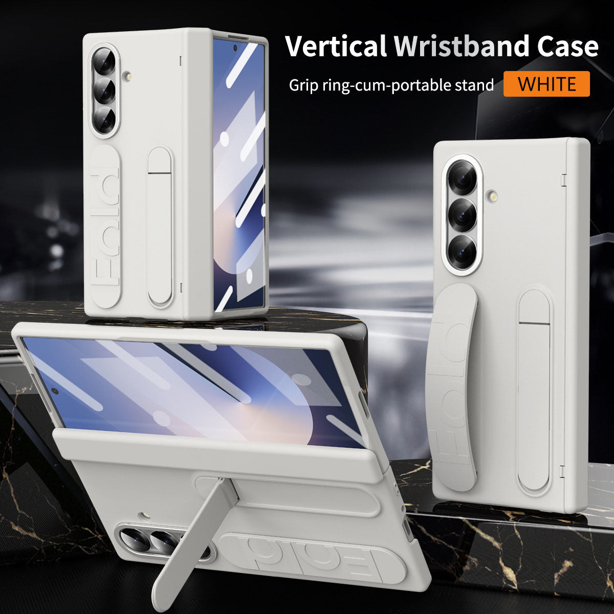 Wristband Holder Hinge Shockproof Phone Case With Screen Protector For Galaxy Z Fold 7/6/5/4/3