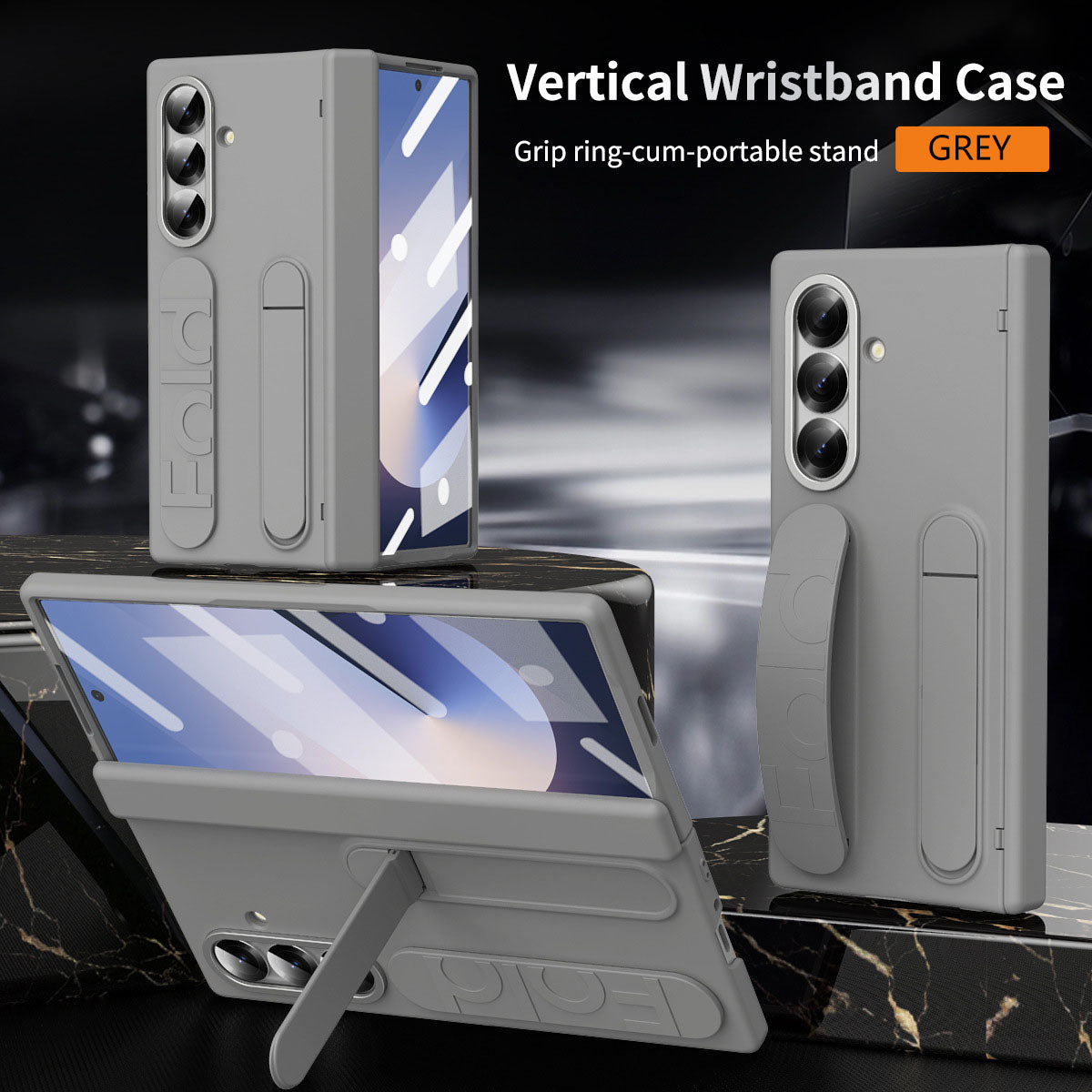 Wristband Holder Hinge Shockproof Phone Case With Screen Protector For Galaxy Z Fold 7/6/5/4/3