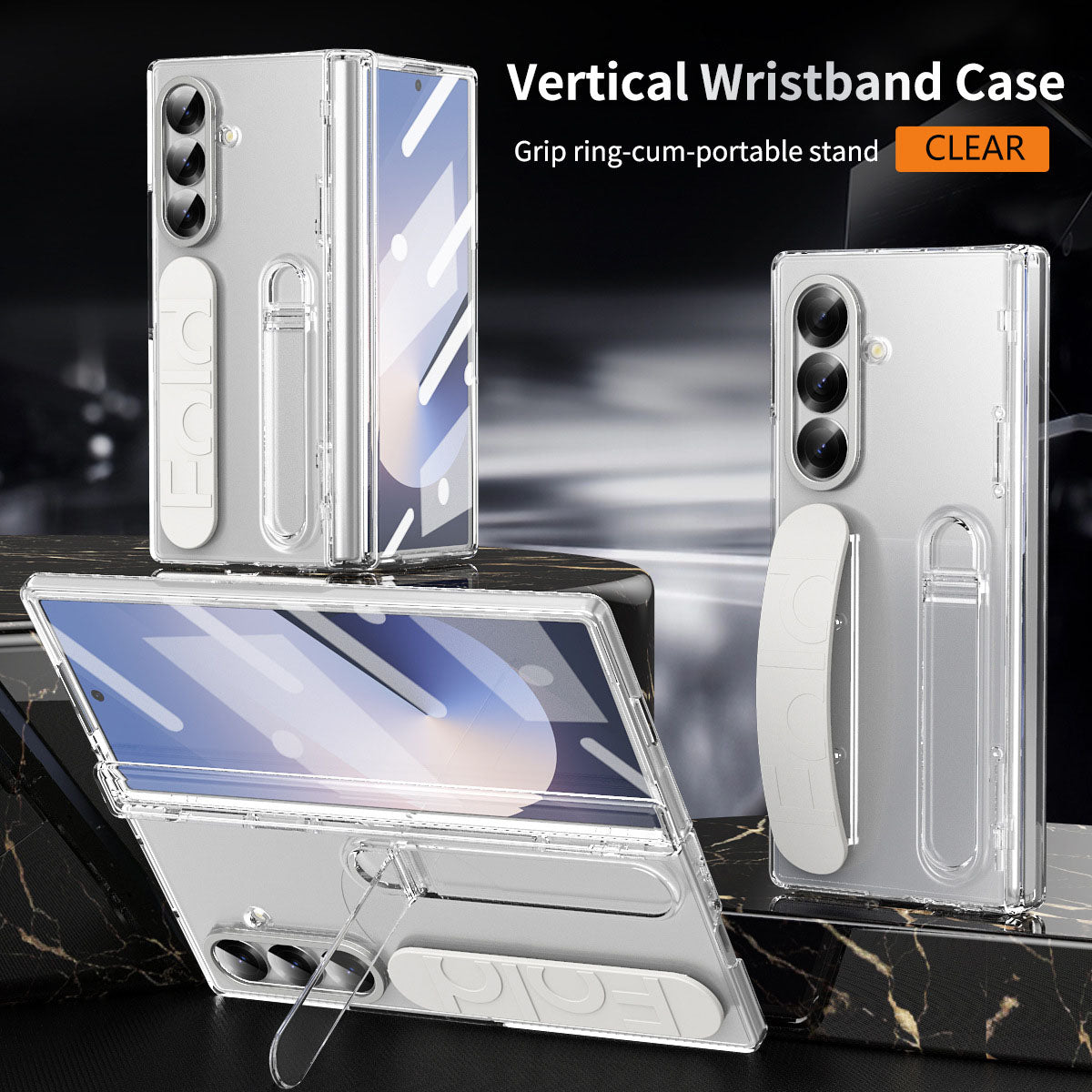 Wristband Holder Hinge Shockproof Phone Case With Screen Protector For Galaxy Z Fold 7/6/5/4/3