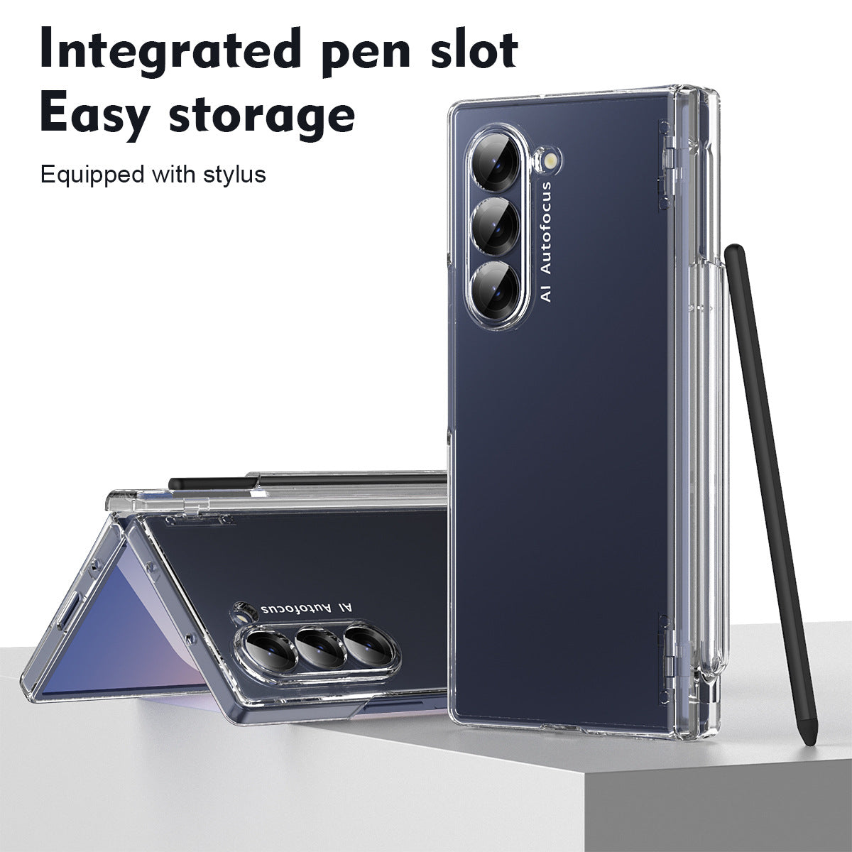 Shockproof Phone Case With Glass Front Film & Stylus For Galaxy Z Fold 6/7