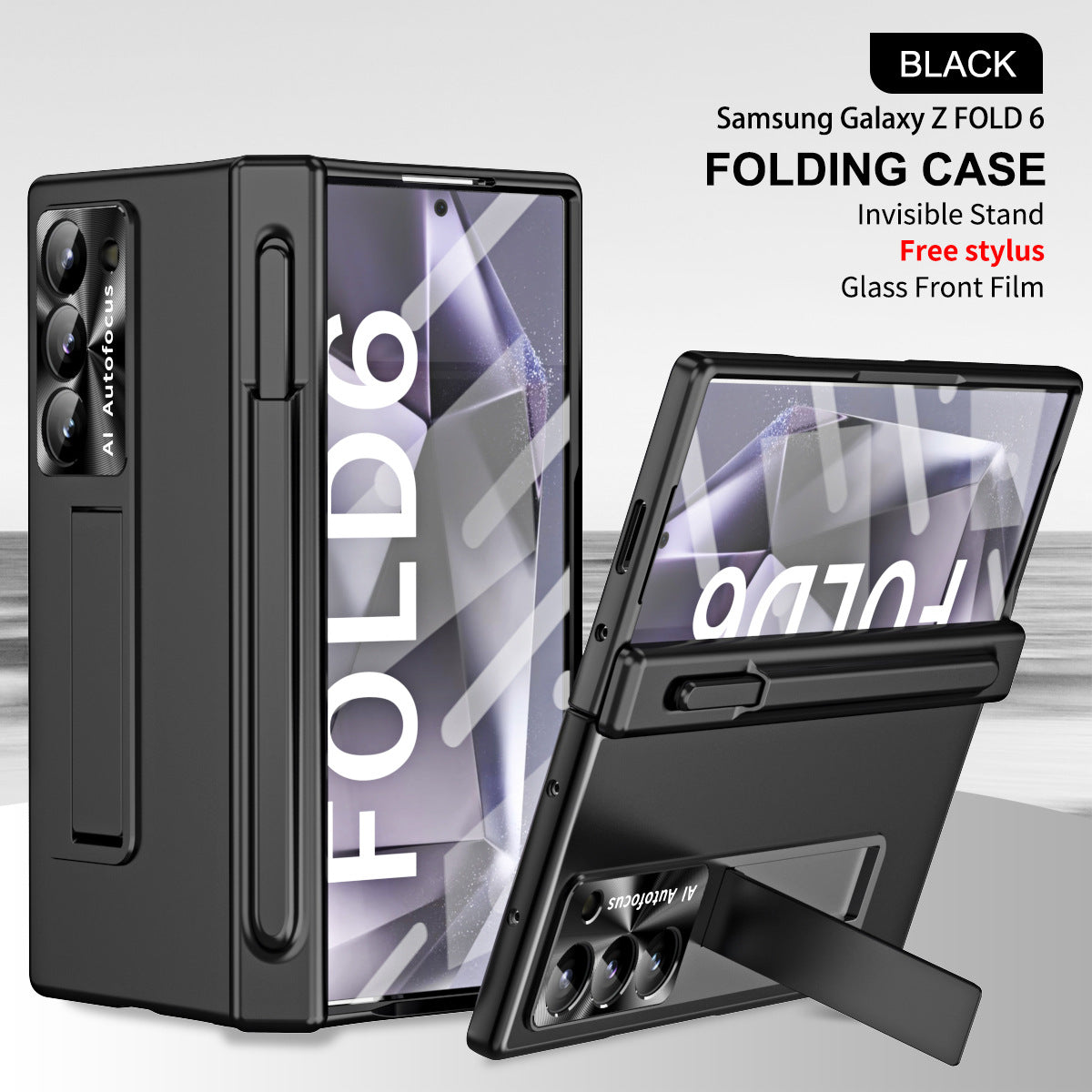 Hinge Pen Box Shockproof Phone Case With Glass Front Film & Stylus For Galaxy Z Fold6