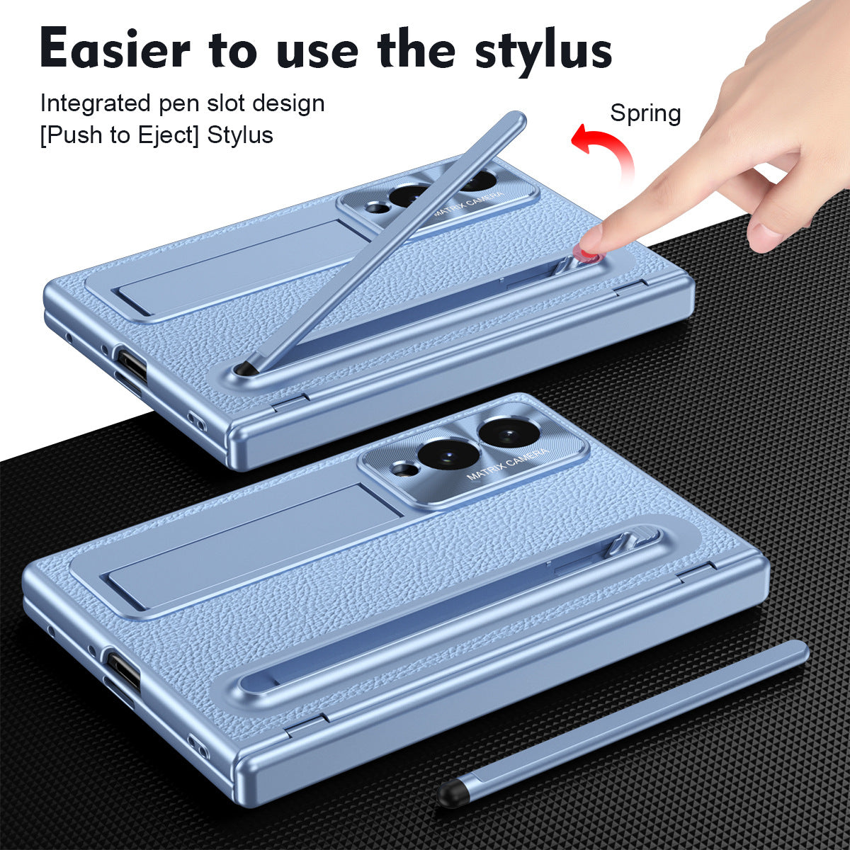 Golden Electroplated Leather Phone Case With Built-in Tempered Glass & Stylus For Galaxy Z Fold 8/7/6/5/4 Wide Ultra
