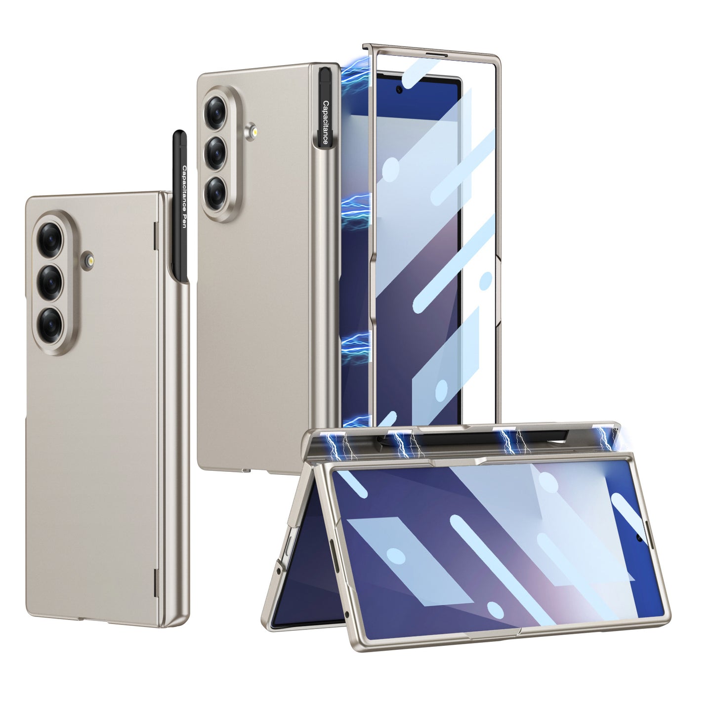 Magnetic Hinge All-included Phone Case With Pen Box For Galaxy Z Fold 7/6/5/4/3