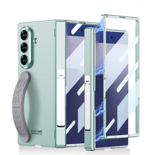 Magnetic Hinge Hidden Bracket All-included Phone Case With Wristband For Galaxy Z Fold 7