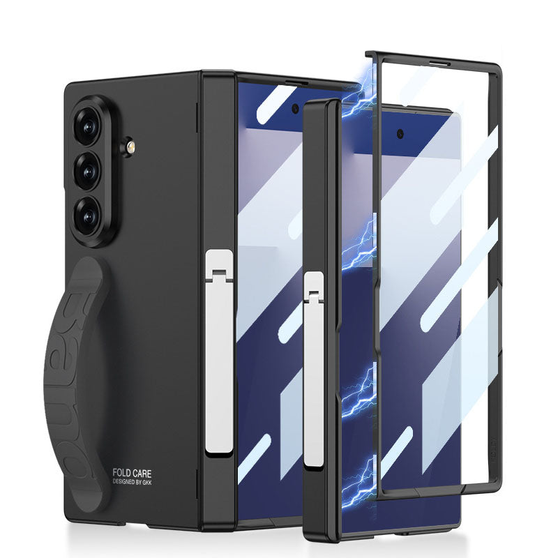 Magnetic Hinge Hidden Bracket All-included Phone Case With Wristband For Galaxy Z Fold 7