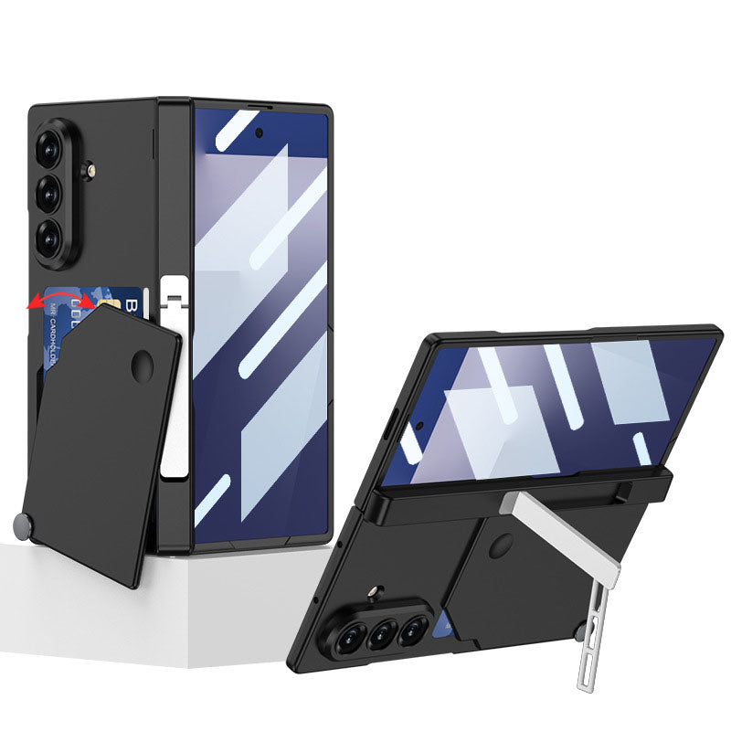 Magnetic Hinge Hidden Bracket All-included Phone Case With Card Holder For Galaxy Z Fold 7