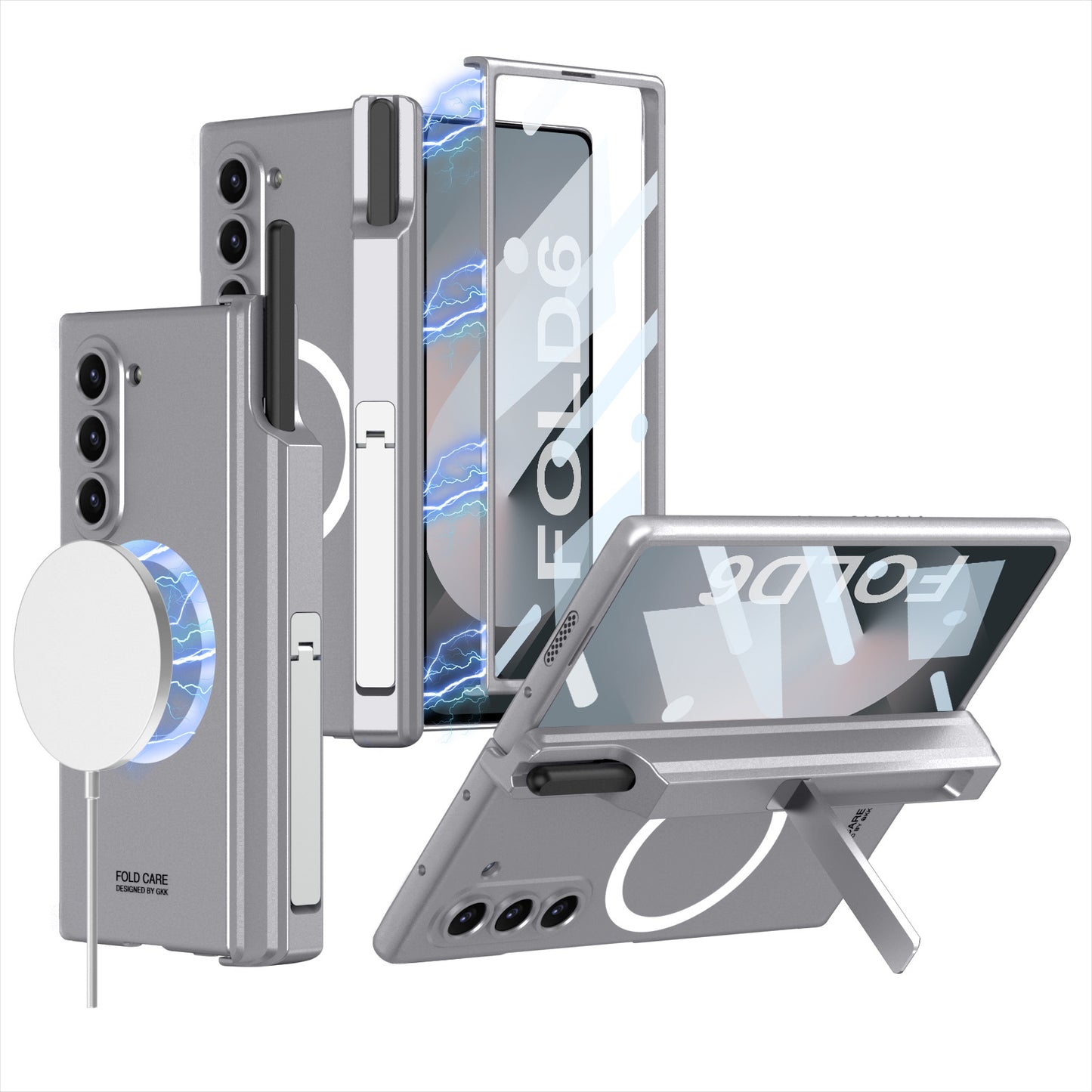 Magnetic Hinge Hidden Bracket All-included Case With Pen Box For Galaxy Z Fold 7/6/5/4/3