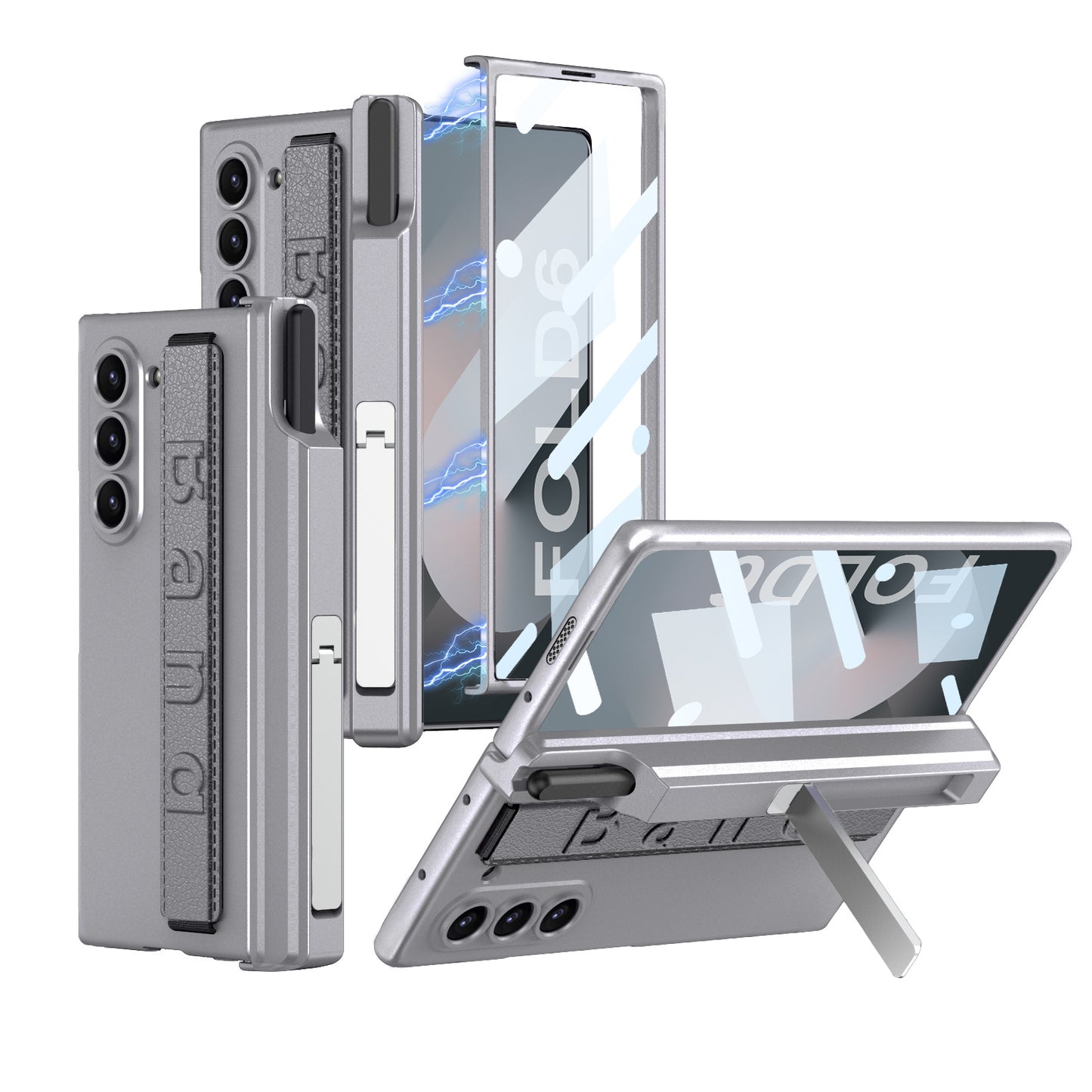 Magnetic Hinge All-included Case With Pen Box & Wristband For Galaxy Z Fold 7/6/5