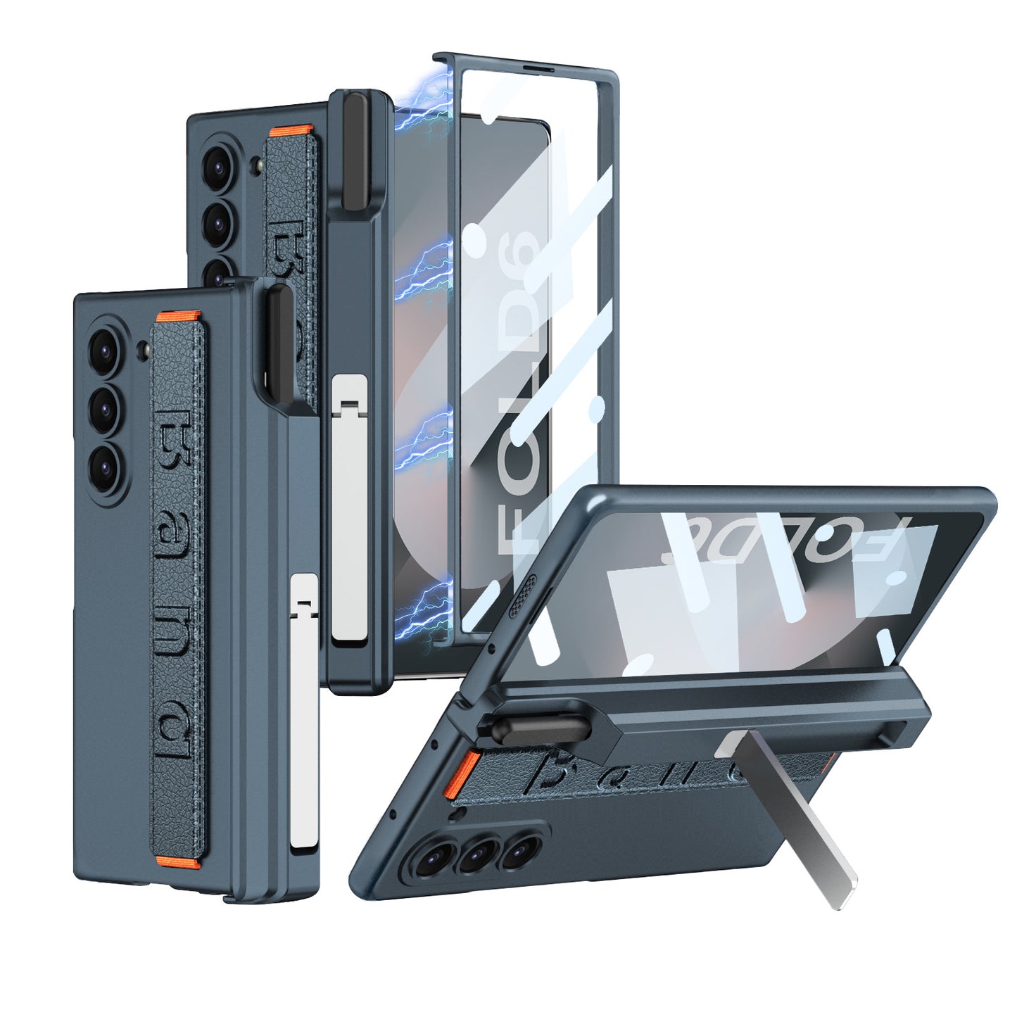 Magnetic Hinge All-included Case With Pen Box & Wristband For Galaxy Z Fold 7/6/5