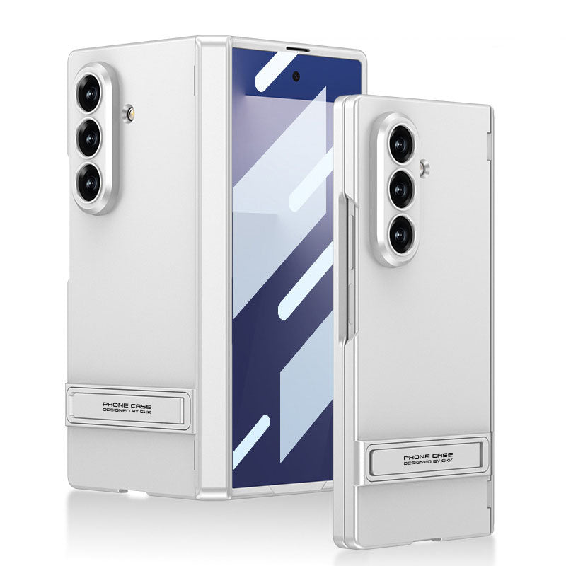 Business-style Bracket Magnetic Hinge Phone Case With Back Screen Film For Galaxy Z Fold 7