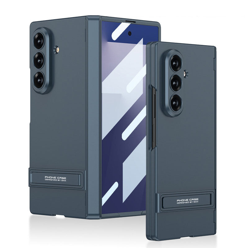 Business-style Bracket Magnetic Hinge Phone Case With Back Screen Film For Galaxy Z Fold 7