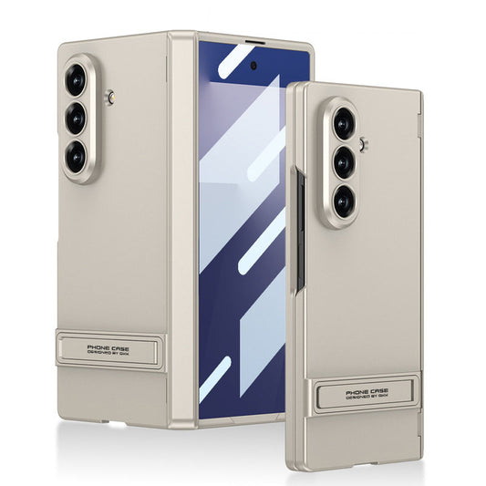 Business-style Bracket Magnetic Hinge Phone Case With Back Screen Film For Galaxy Z Fold 7