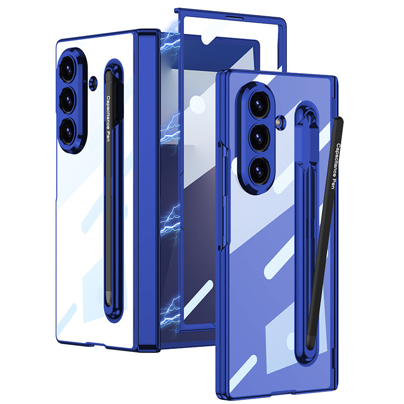 Magnetic Hinge Anti-fall Protective Clear Phone Case With Pen Tray Shell and Film For Galaxy Z Fold7