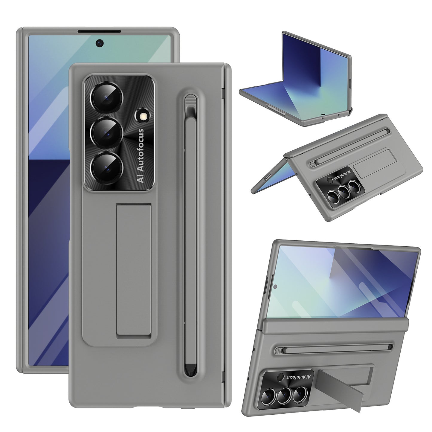 Armor Protective Frosted Phone Case With Pen Tray Shell and Film For Galaxy Z Fold 7/6