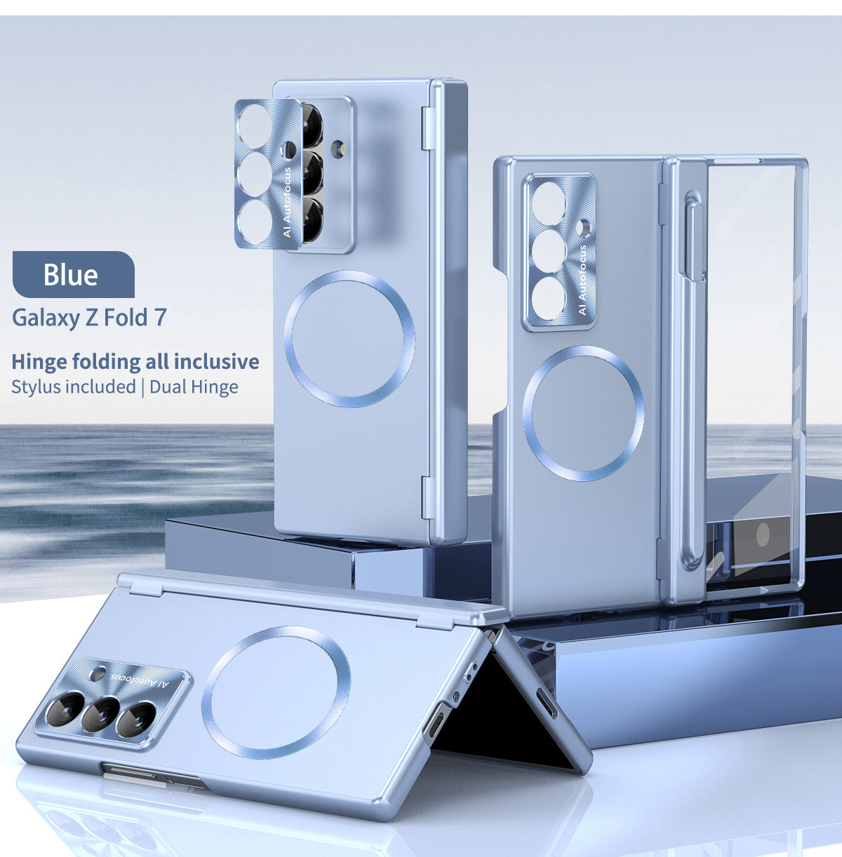 Magnetic Electroplated Hinge Protection Phone Case With Stylus & Screen Film For Galaxy Z Fold7/6