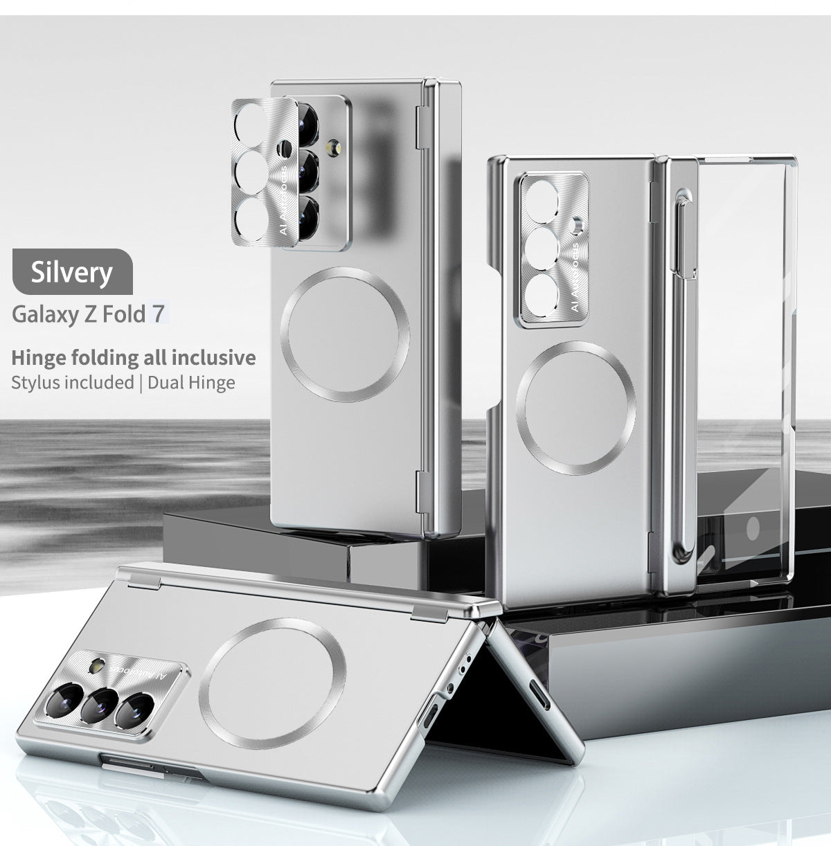 Magnetic Electroplated Hinge Protection Phone Case With Stylus & Screen Film For Galaxy Z Fold7/6